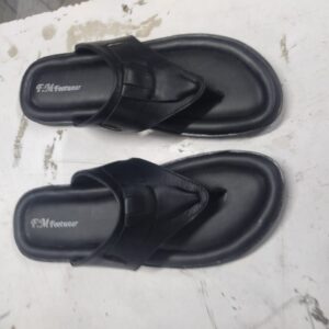 Black Comfort Leather Sandal